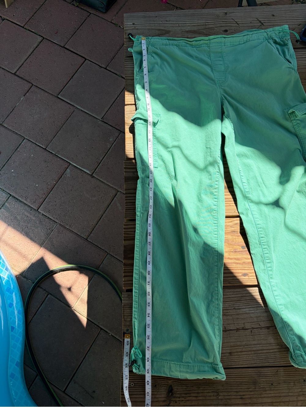 So Casual Drawstring Cargo Pants in Seafoam Green - Picture 5 of 7